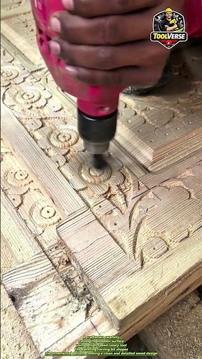 Wood Carving Process Using a Rotary Tool | Detailed Ornamental Pattern #powertools #rotarytool