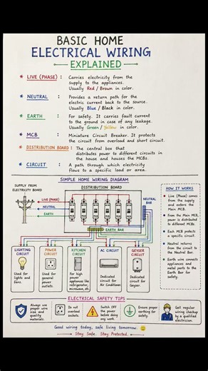 Basic Home Electrical Wiring — Explained Simply! 🏠