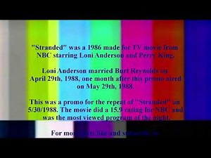 Stranded 1986 TV Movie NBC 5/30/1988 Promo Commercial Loni Anderson