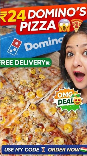 Domino’s Pizza at ₹24 😱🇮🇳 | Republic Day Offer | Free Delivery 🔥 #dominosindia #shorts #pizzaoffer