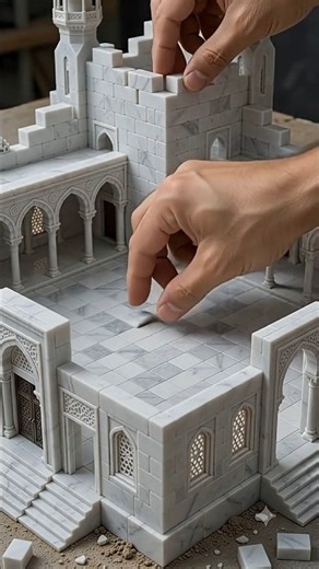 Miniature Kaaba Sahan Construction 🕋✨ | AI Miniature Building | #shorts