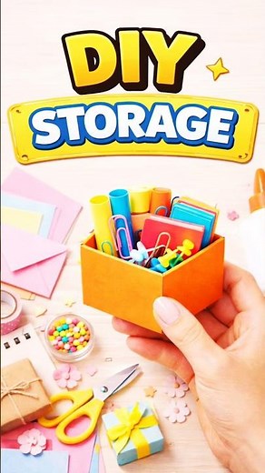 DIY Storage Box from Paper | Easy Paper Storage Organizer | Paper Craft #shorts #diy #craft #origami
