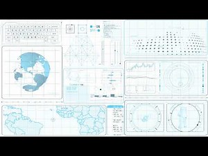 Animated high-tech screen for satellite Earth observation
