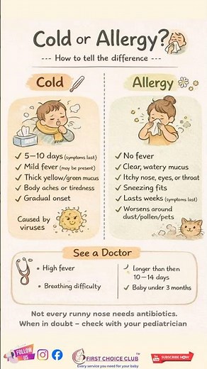 Runny nose. Sneezing. Congestion.So how do you know if it’s a cold or an allergy?
