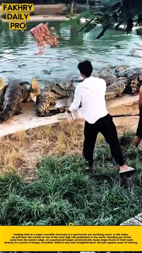 Lunch Time in the Danger Zone: Spectacular Crocodile Feeding Routine!