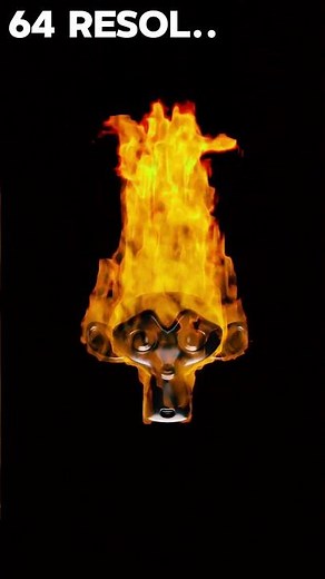 "Fire Simulation in Blender: Low vs High Resolution 🔥