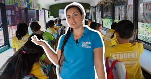16K views · 163 reactions | While most kids ride the bus to school, these migrant children have school on a bus. | New York Post Video | Facebook