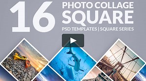 Free Photoshop Template - Photo Collage Square