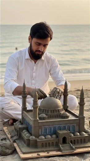 Building Masjid al-Aqsa Model by the Sea 🌊 | Amazing Mud Sculpture!