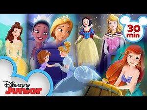 Every Time Sofia Meets a Disney Princess | Sofia the First | Disney Junior