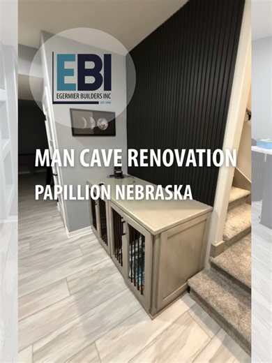Man Cave created from an unfinished basement #Papillion #Omaha #PapillionRemodel #Gretna #Bellevue