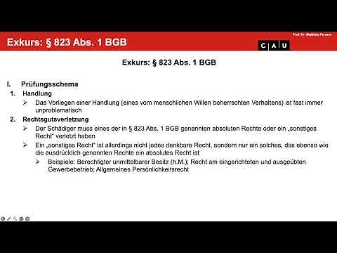 BGB AT – Folge 09 (§ 823 Abs. 1 BGB; Haftung im Gefälligkeitsverhältnis)