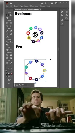 Beginner vs Pro: Adobe Illustrator Hack! 🖱️💥 #Shorts