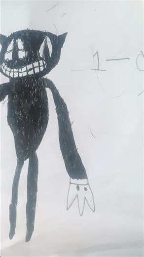 cartoon cat (true form) vs circle entity (full form) #mr hashtags man #trevor henderson