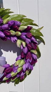 Multi-colored tulip spring wreath for mothers day, spring tulip wreath, front door summer wreath, wall decor, home decor, gift for mom