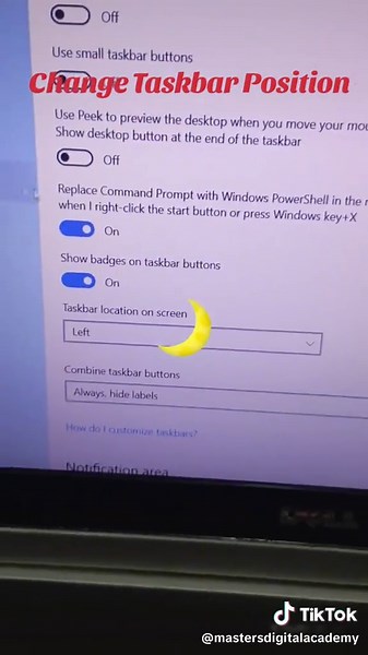 how to change taskbar position in Laptop/PC #taskbar #windows #laptop #computer
