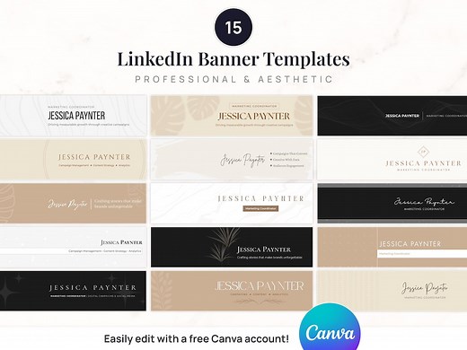 15 Linkedin Banner Templates | Editable Canva File | Professional & Minimalist Designs - Etsy
