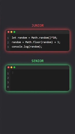 Junior vs Senior: Generate Random Number #js #coding #shorts