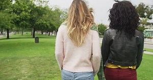 Beautiful Women Talking Walking Outdoors Stock Footage Video (100% Royalty-free) 10757729 | Shutterstock