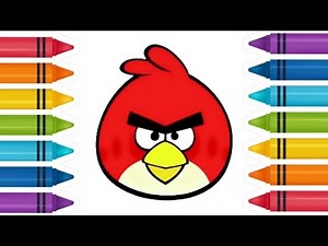 How to draw angry Bird drawing painting for Kid's Toddlers and childrens
