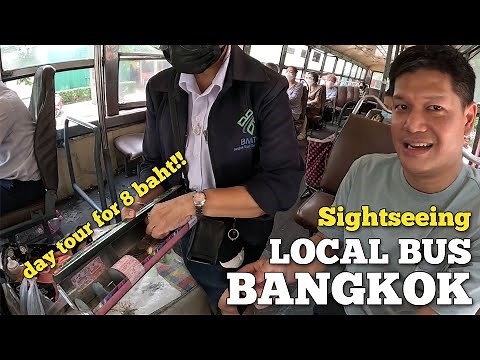 Hop-On Hop-Off Public Bus ride in Bangkok :from Local Alley to Grand Palace(cheap and interesting)