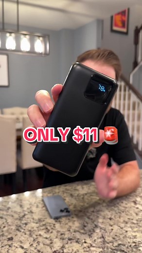 Portable Power Bank with Built-In USB-C and Lightning Cables - Only $11!