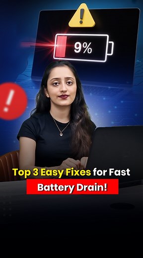 Laptop battery draining too fast even when you’re barely using it? Don’t worry — here are 3 simple tips to boost your battery life instantly! ✅ Tip 1: Press Ctrl Shift Esc → open Task Manager → check “Power Usage”. If any app shows Very High, close it right away! ✅ Tip 2: Reduce screen brightness — it’s the biggest battery killer! Keep it around 50% for best results. ✅ Tip 3: Go to Settings → Power & Battery → Power Mode → select Best Power Efficiency or Balanced. Also, set Screen Timeout (on ba