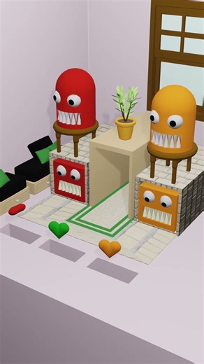 Reverse | Wow 😱 Scary & Confused Monster eating heart ❤️🫀🧡❤️‍🔥 #fypviral #blender #funny #loopvideos