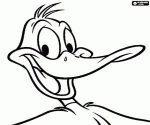 Face of Daffy Duck, Looney Tunes coloring page printable game
