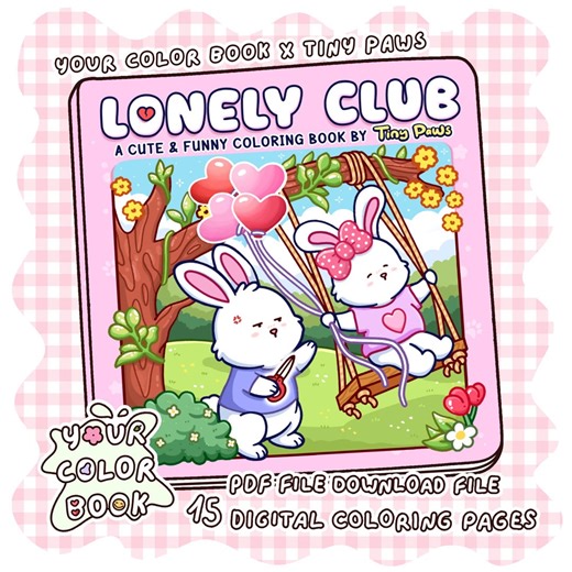 Lonely Club Coloring Book, 15+ Bold and Easy Coloring Pages, Funny Scene Relaxing for Adults, Printable PDF - Etsy