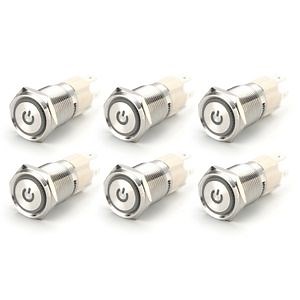 [Hot Item] Momentary/Latching Round Switch 16mm Metal LED Power Symble Pushbutton Switch