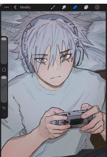 Digital Drawing of Zaki from Phantom Busters