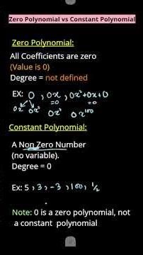 Constant Polynomial vs Zero Polynomial in 60 Seconds! #polynomials #boardexampreparation #maths