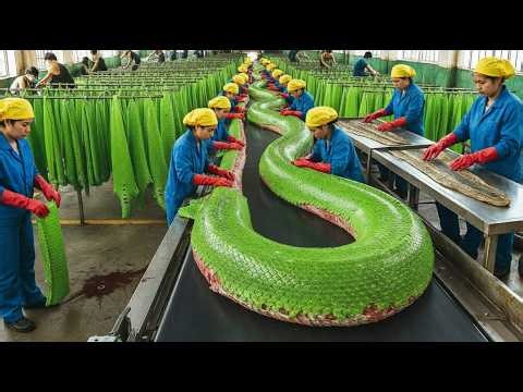 Inside the Snake Skin Factory: From Raw Skins to Premium Leather (Full Process)