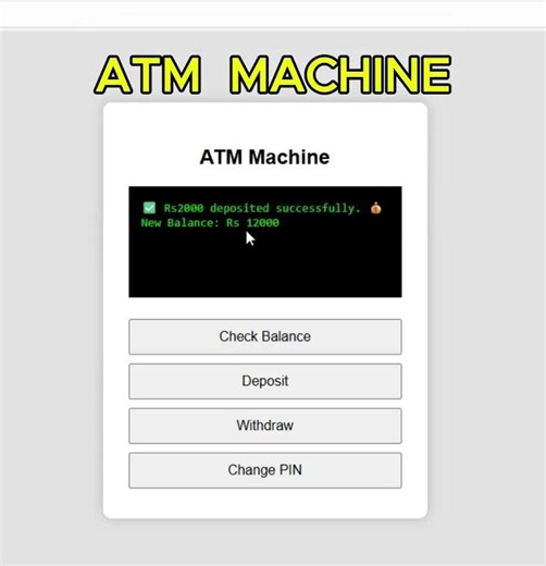 ATM STIMUALTER IN JAVA ,CSS,HTML #coding #codeprep #programminglanguage