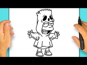 How to Draw Bart Simpson Dressed for Halloween | Step by Step Simple and Easy