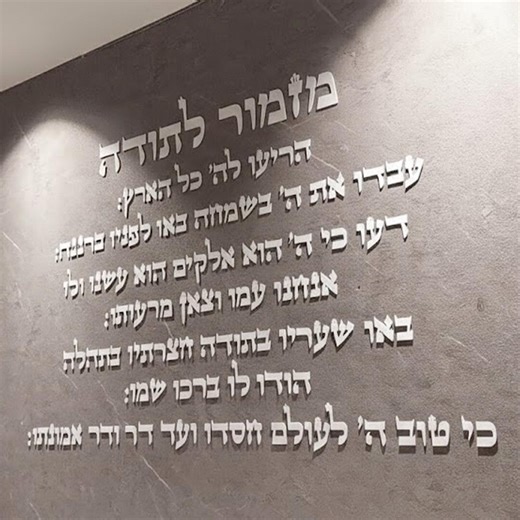 Mizmor Letodah Hebrew 3D Acrylic Wall Art, Self-adhesive Letters With Template, Made in Israel - Etsy