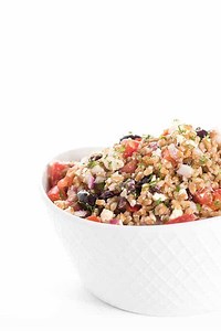 Farro Greek Salad with Feta and Dill - The Lemon Bowl