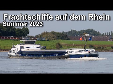 Frachtschiffe auf dem Rhein - Binnenschifffahrt - Sommer 2023