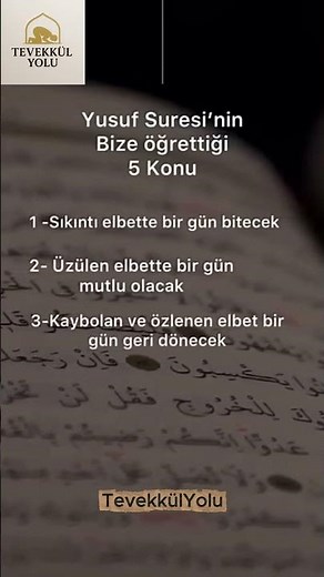 Yusuf Suresi'nden Öğrenilecek En Güzel 5 Şey!