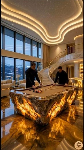 Custom Stone Pool Table Installation Process #pooltable #luxury #homedecor