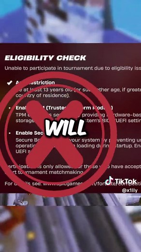 Enable TPM and Secure Boot for Fortnite Setup