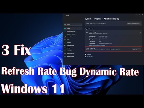 Fix Refresh Rate Bug Fix Dynamic Rate Not Showing Windows 11