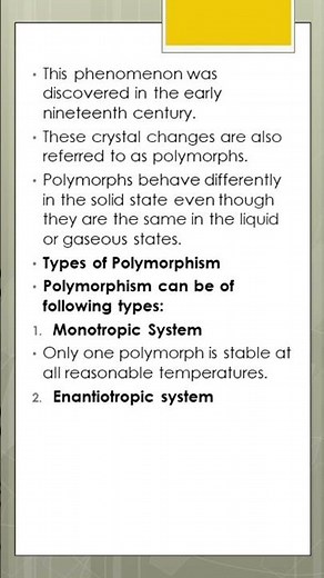 EXPLORING POLYMORPHISM IN CHEMISTRY A QUICK OVERVIEW #chemistry #polymorphism #polymorph