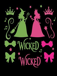 Wicked SVG & PNG Bundle for Shirts and Sweatshirts | Green Pink Design | Wicked Ornament Including Bows, Crowns, and Wicked Logo Cricut File - Etsy