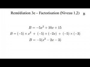 Remédiation 3e – Factorisation Niveau 1,2 🧮