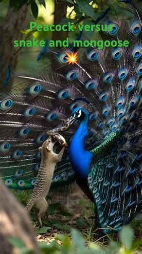 🦚 Real Jungle Attack Fight between peacock vs 🐍 snake vs mongoose #peacock #snake #mongoose