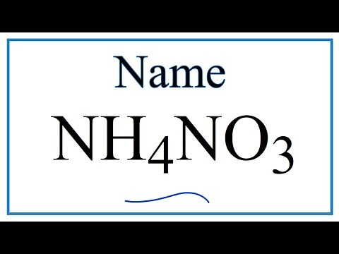 How to Write the Name for NH4NO3