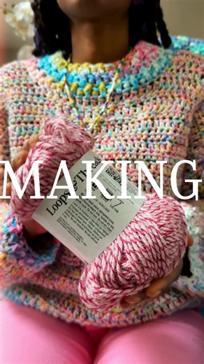 i just love creating 🩷 crocheting a new cozy crochet sweater while wearing one of my favorite crochet sweaters🧶😍 . #crochet #crochettok #handmade #crocheter #yarn