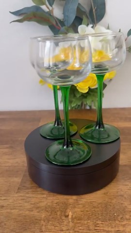 Vintage Luminarc France Green Stem Wine Glasses Clear Bowl Mid Century Barware - Etsy